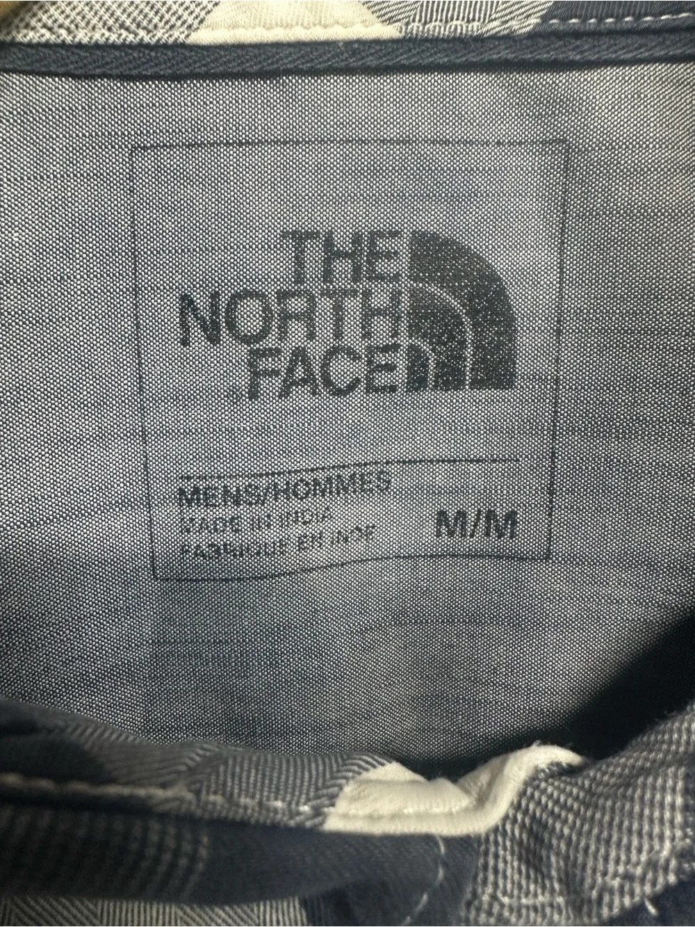 The North Face Men's Navy and White Check Short Sleeve Button-Up